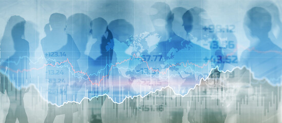 Financial graphs and diagrams. Business, economics and investment concept 2022