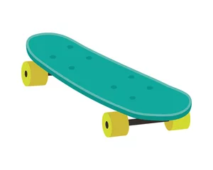 Tuinposter skateboard color green © Gstudio