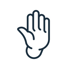 High Five. Flat icon. Cartoon design. Vector illustration flat design. Isolated on white background. Contour black line. Symbol for web applications.