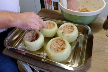 Bamberger Zwiebel füllen