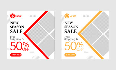 New Season Sale Social Media Post Template Design