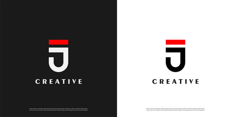 Letter J logo icon line design template elements	 - obrazy, fototapety, plakaty