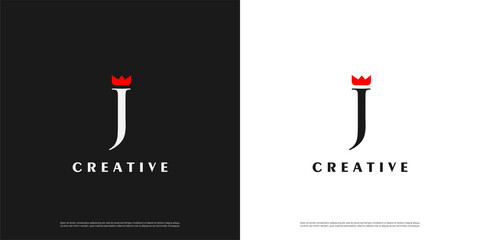 Letter J logo icon crown design template elements	