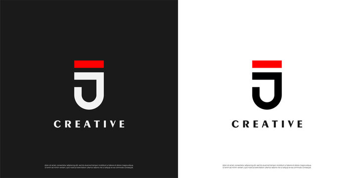 Letter J logo icon line design template elements	