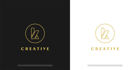 Letter K logo icon luxury line design template elements	