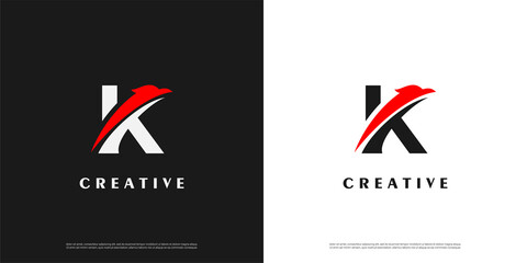 Letter K logo icon eagle design template elements	