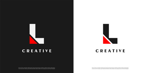 Letter L logo icon red arrow design template elements	
