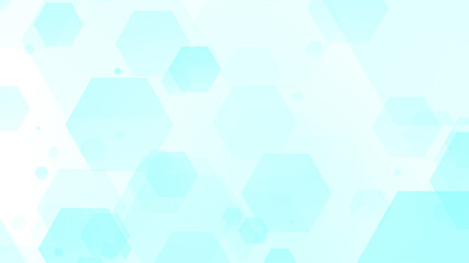Fototapeta premium Abstract hexagon cross geometric white blue pattern medical background.