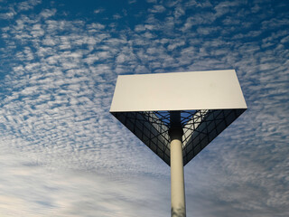 triangle advertising panel and blue sky, outdoor advertising