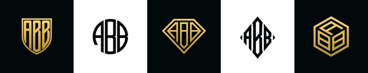 Initial letters ABB logo designs Bundle