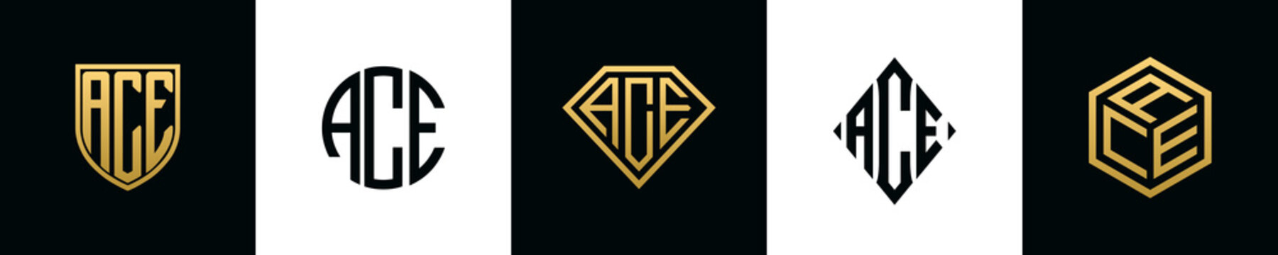 Initial letters ACE logo designs Bundle