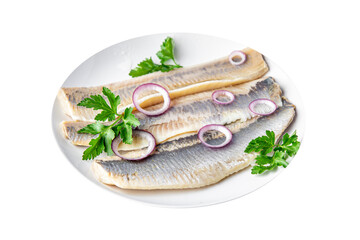 herring fish fillet fresh seafood meal snack on the table copy space food background
