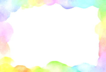 背景素材_水彩テクスチャ_レインボー