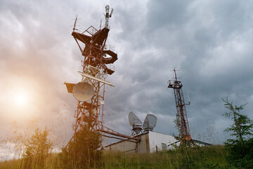 Antennas of meteorological station in mountains