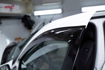 Deflectors for side Windows of the car.Car accessory. Additional equipment.