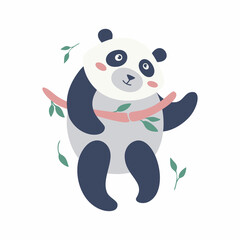 cute panda vector illustration for invitation, greeting card, poster