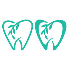 natural dentist logo vector icon