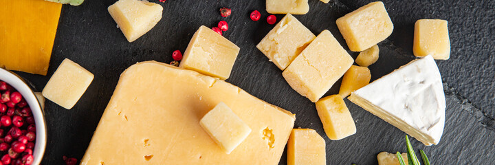 cheese antipasto cheeses aperitif meal snack on the table copy space food background rustic