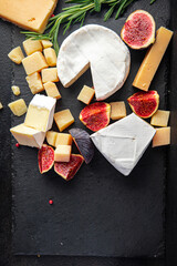 cheese antipasto cheeses aperitif meal snack on the table copy space food background rustic