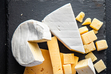 cheese antipasto cheeses aperitif meal snack on the table copy space food background rustic