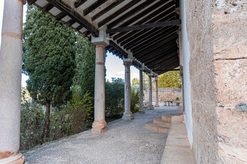 Ancient columns in the porch of Sant Feliu church in Xativa.