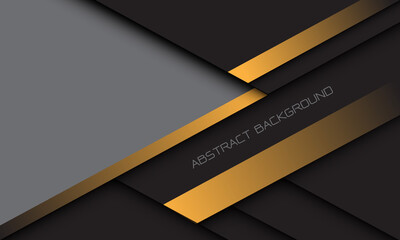 Abstract gold black shadow geometric with grey blank space design modern futuristic technology background vector
