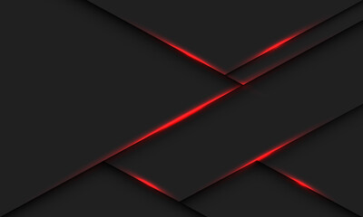 Abstract red light shadow geometric on dark grey design modern futuristic technology background vector