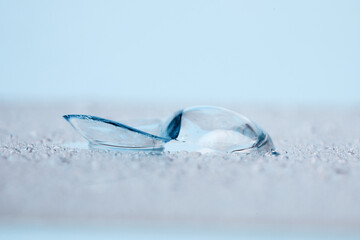 contact lenses with droplets around close up view  - Image