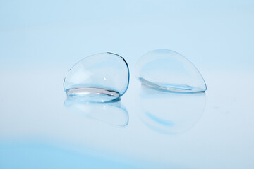 contact lenses with droplets around close up view  - Image