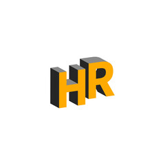 HR abstract logo. Human Resources 3D icon