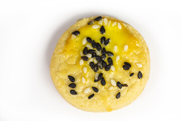 homemade black and white sesame shortbread biscuit