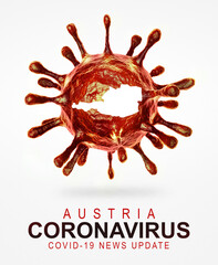 Corona Virus, COVID 19, Pandemic - 3D rendering and illustration - Austria