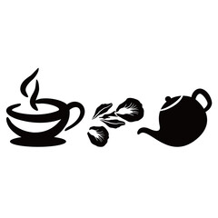 coffee and tea logo vector icon