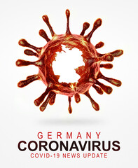 Corona Virus, COVID 19, Pandemic - 3D rendering and illustration - Germany