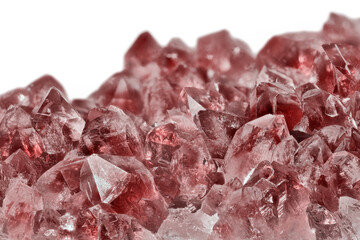ruby crystals group macro photo
