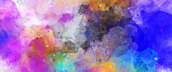 Abstract colorful painting for texture background. Splash acrylic colorful background. banner for wallpaper, Painted Illustration.