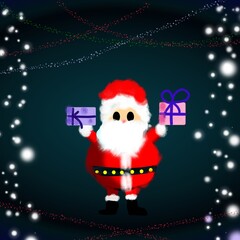 santa claus with gifts cute