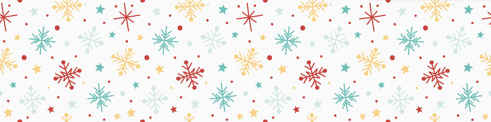 Concept of a seamless pattern with snowflakes. Xmas background. Banner. Vector