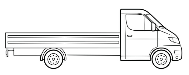 Cargo van vector stock illustration.