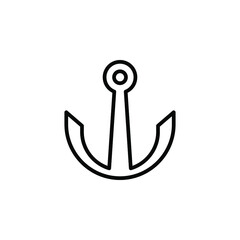 Anchor, Port, Nautical, Marine, Sea, Naval, Ship Line Icon, Vector, Illustration, Logo Template. Suitable For Many Purposes.