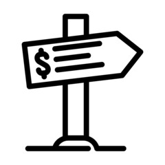 choice of direction for earning money line icon vector. choice of direction for earning money sign. isolated contour symbol black illustration