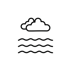 Ocean, Water, River, Sea, Line, Nature, Wave Line Icon, Vector, Illustration, Logo Template. Suitable For Many Purposes.