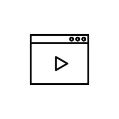 Video, Play, Film, Player, Movie, Digital, Media, Online, Multimedia Line Icon, Vector, Illustration, Logo Template. Suitable For Many Purposes.