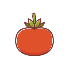 Tomato cartoon. Tomato vector. Tomato on white background.