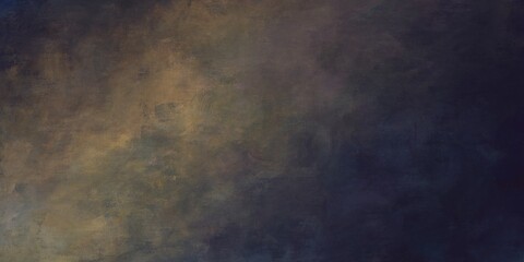 油絵抽象アート背景）ソフトなグラデーションのダーク横長バナー　夜　闇と光　ナチュラル　ドライな質感