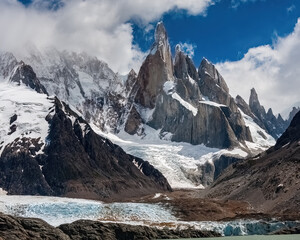 Cerro Torre in Los Glaciers National Park Argentinian Patagonia