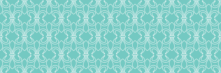 Colorful background image with white decorative ornament on blue and blue background for your design projects, seamless pattern, wallpaper textures with flat design. Vector illustration