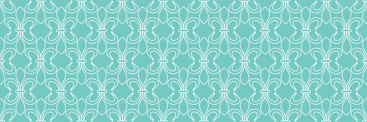 Colorful background image with white decorative ornament on blue and blue background for your design projects, seamless pattern, wallpaper textures with flat design. Vector illustration