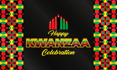 Happy Kwanzaa Celebration. Is an annual celebration of African-American culture which is held from December 26 to January 1. African American cultures festival.