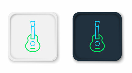 Line Guitar icon isolated on white background. Acoustic guitar. String musical instrument. Colorful outline concept. Vector